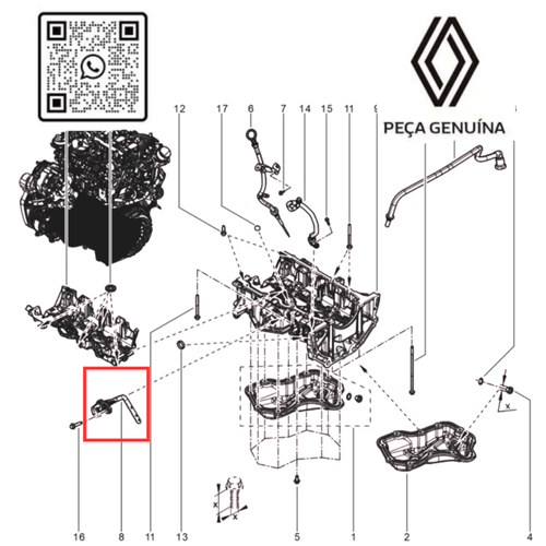 RN 52963R  SENSOR DE NIVEL DE OLEO 1.3 16V H5H DUSTER OROCH CAPTUR 111452963R -4-